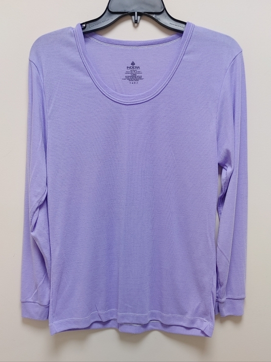 Indera Tops - Lavender Long-Sleeve Scoop Neck Casual Top Or Undershirt Women's Size XL
